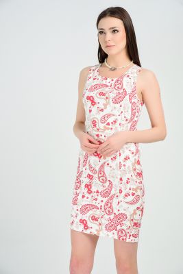  Çicekli Elbise - Bordo Şal Sırtı Fermuarlı Elbise | Elb14094