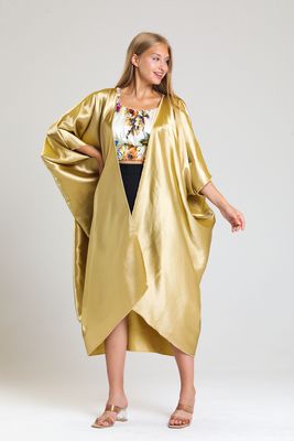  Sense Gold Saten Şifon Plaj Kimono | ELB33597