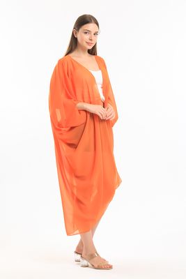  Sense Oranj Saten Şifon Plaj Kimono | ELB33597