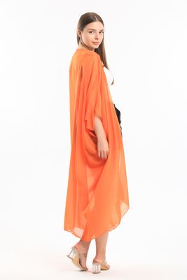  Sense Oranj Saten Şifon Plaj Kimono | ELB33597