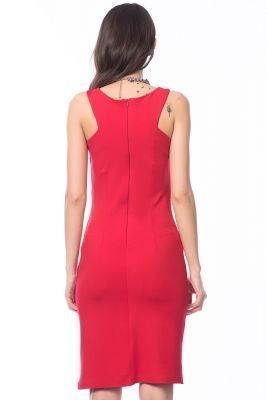  Kırmızı Dantel Garnili Dalgıç Elbise | Elb13819
