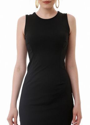  Siyah Kolsuz Sırtı Fiyonklu Dalgıç Elbise | Elb13312